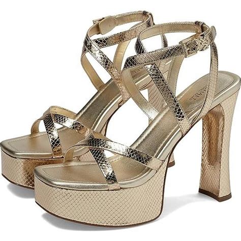 michael kors gold snakeskin sandals|snake embossed leather sandals.